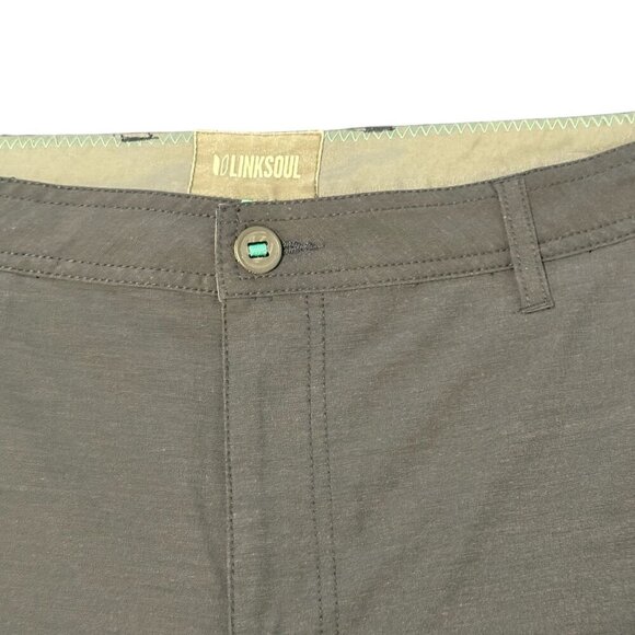 Linksoul Mens Charcoal Golf Shorts Size 36 Lightweight Performance Fabric - Picture 3 of 6